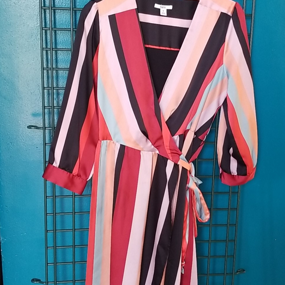 Bar111 satin multicolored wrap dress